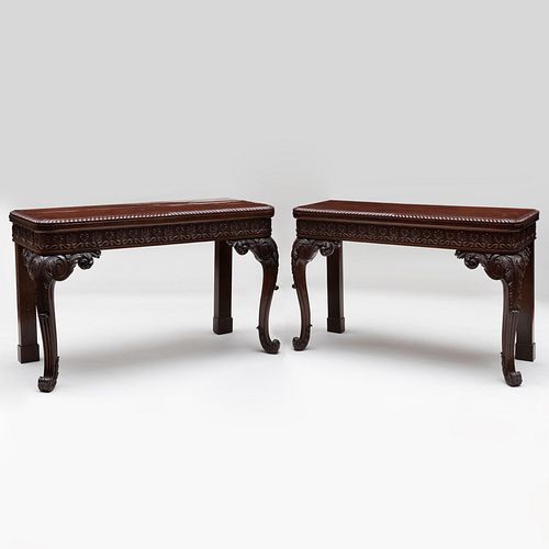 PAIR OF GEORGE IV CARVED MAHOGANY