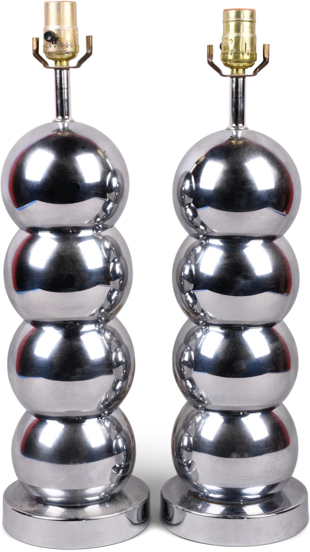 PAIR OF GEORGE KOVACS MCM CHROME