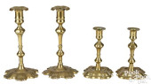 PAIR OF GEORGIAN BRASS CANDLES