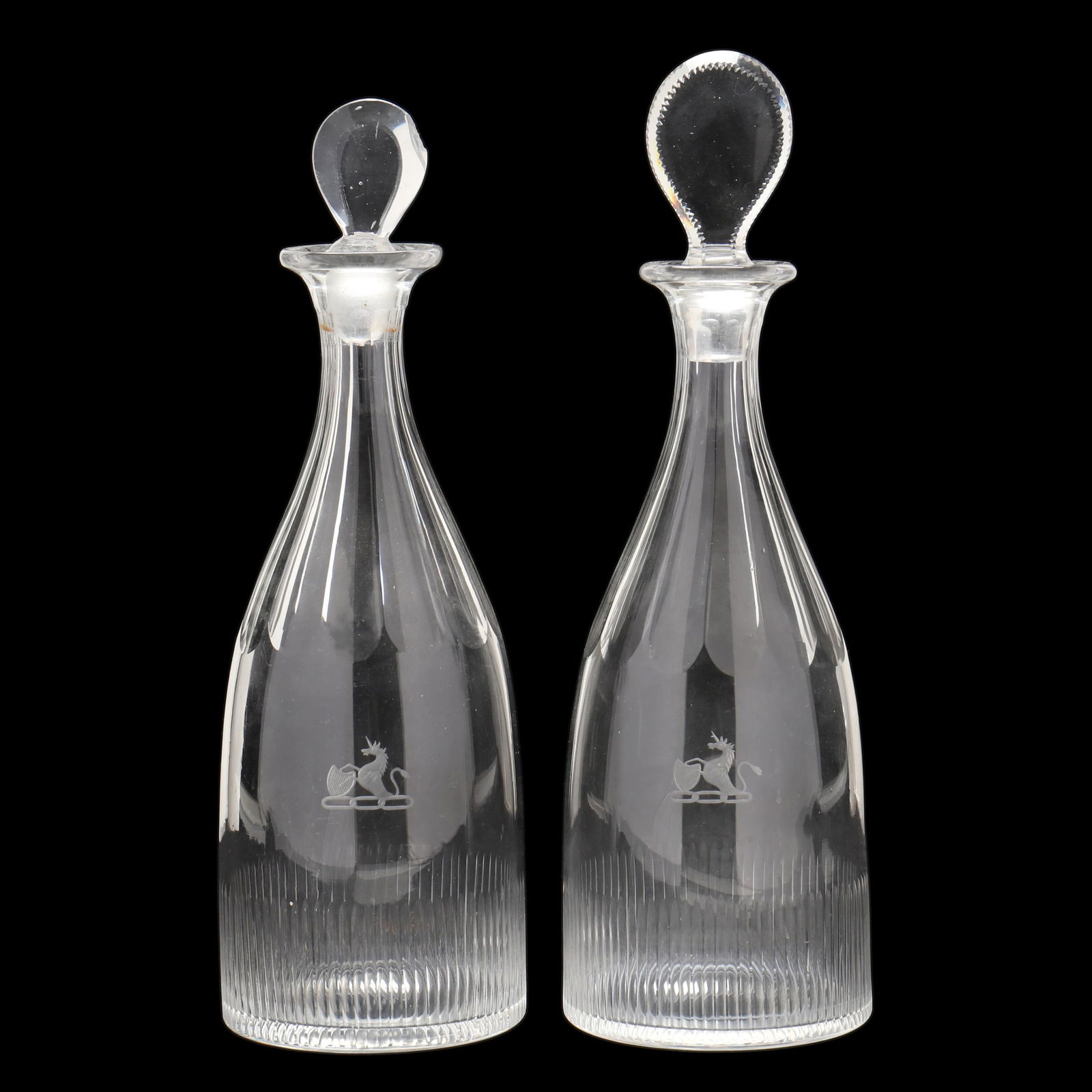 PAIR OF GEORGIAN CUT GLASS
