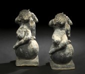 Pair of Georgian Lead Gatepost