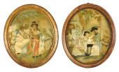 PAIR OF GEORGIAN SILK AND WATE