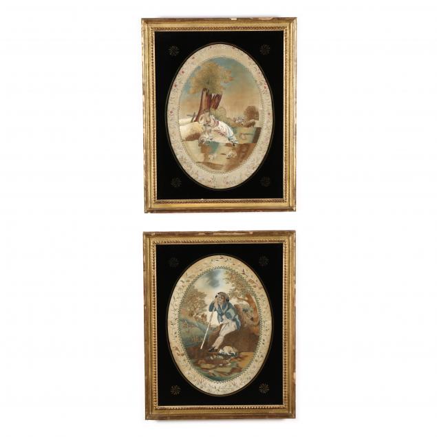 PAIR OF GEORGIAN SILK AND