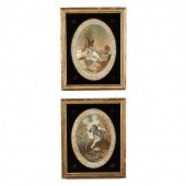 PAIR OF GEORGIAN SILK AND WATE