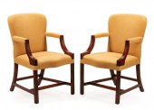 PAIR OF GEORGIAN-STYLE UPHOLST