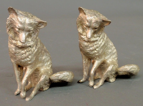 Pair of German 800 silver seated