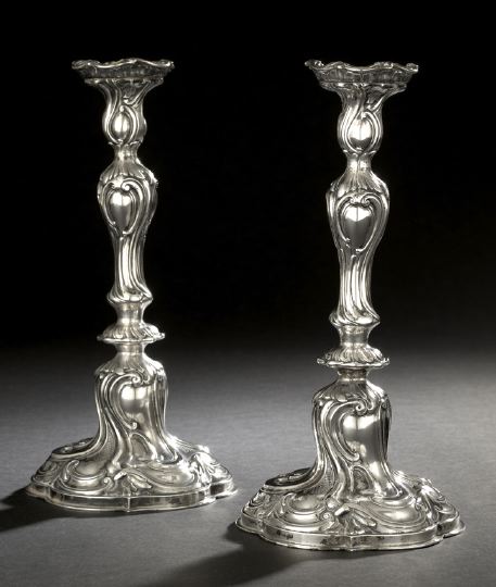 Pair of German .800 Silver Rococo