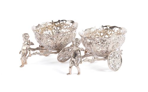 PAIR OF GERMAN 800 SILVER FIGURAL