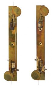 PAIR OF GERMAN ART DECO BRASS