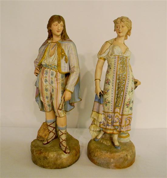 Pair of German bisque 18'' h.