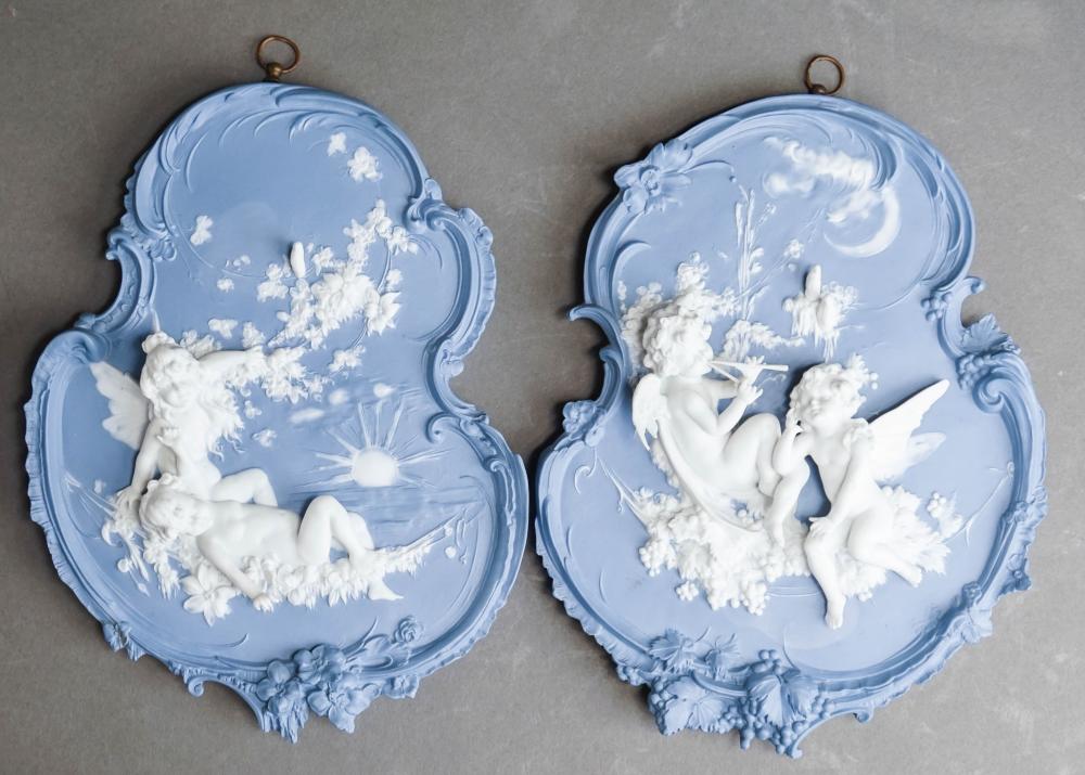 PAIR OF GERMAN BLUE AND WHITE