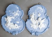 PAIR OF GERMAN BLUE AND WHITE