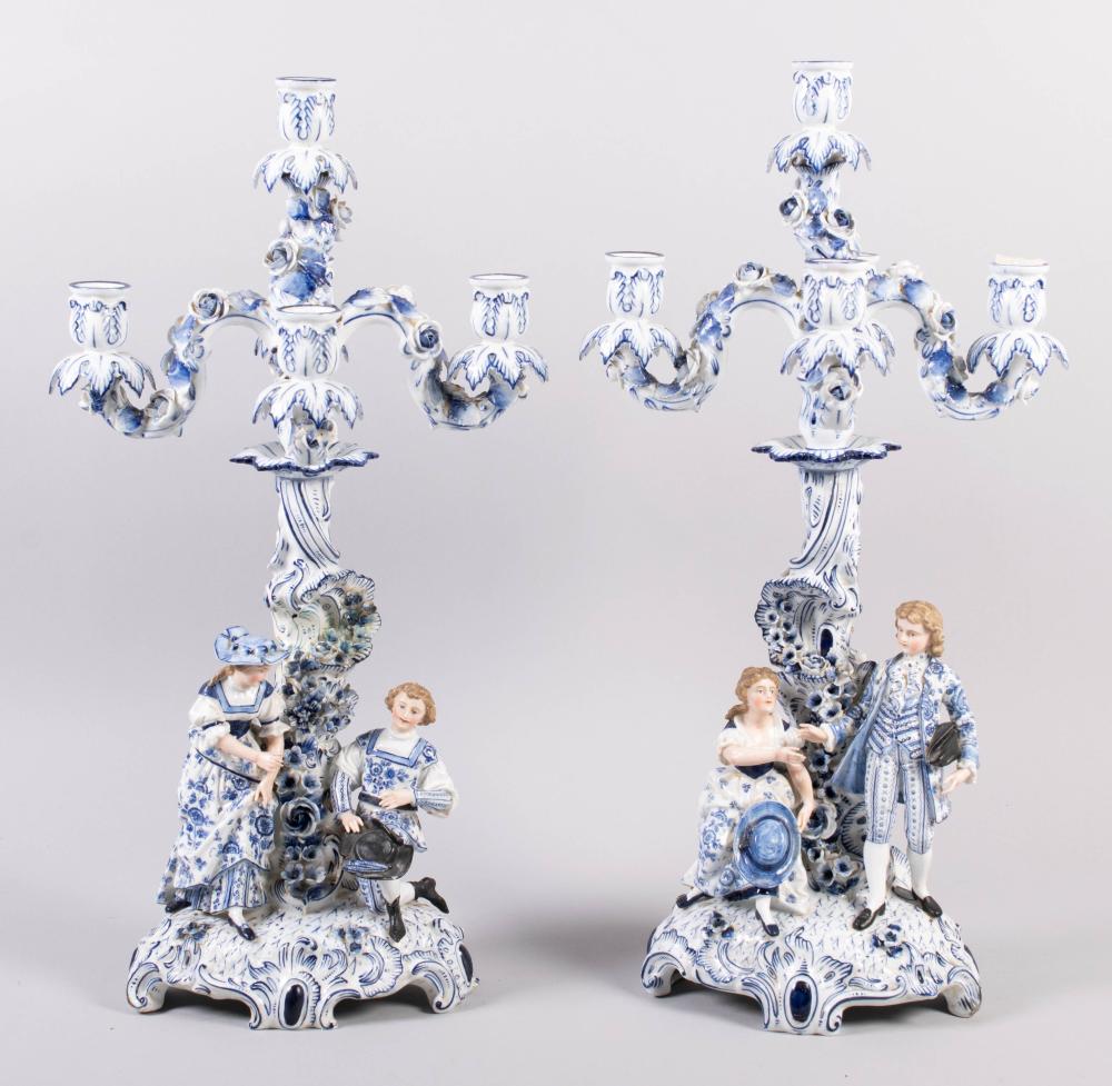 PAIR OF GERMAN BLUE AND WHITE