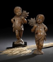 Pair of German Carved Lindenwo