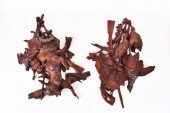 PAIR OF GERMAN CARVED WALNUT H