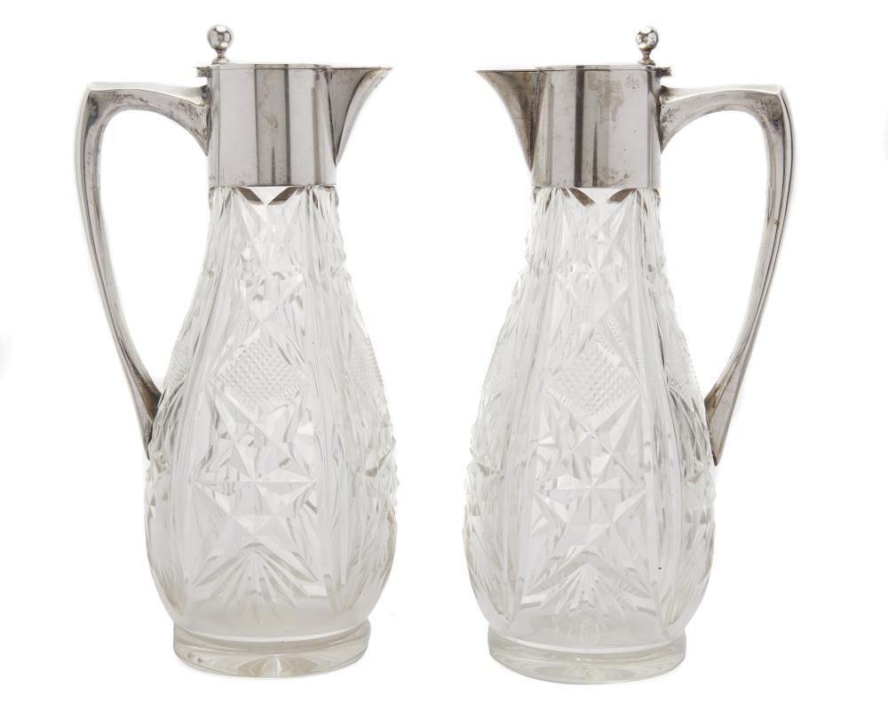 PAIR OF GERMAN CLARET JUGSPair of