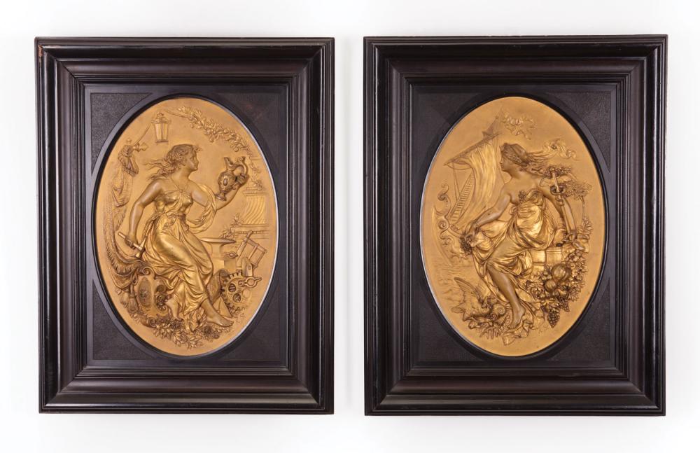 PAIR OF GERMAN GILT METAL