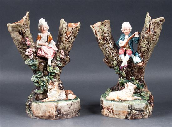 Pair of German glazed ceramic vases