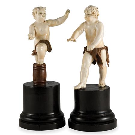 Pair of German Ivory and Walnut