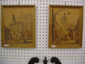 Pair of German Marquetry Plaqu
