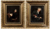 PAIR OF GERMAN OIL ON CANVAS P