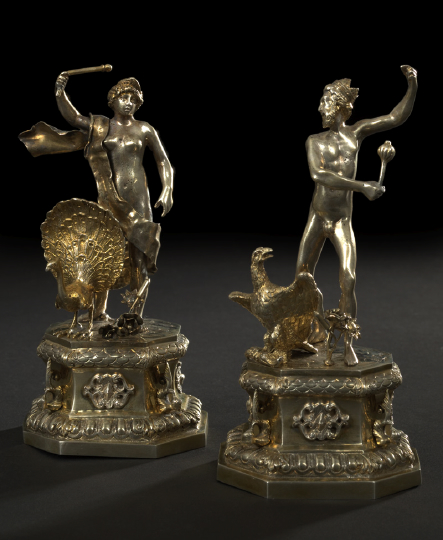 Pair of German Parcel-Gilt .800