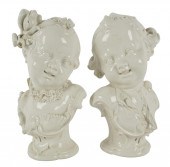 PAIR OF GERMAN PORCELAIN BUSTS