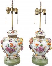PAIR OF GERMAN PORCELAIN COVER