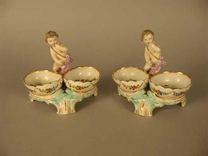 Pair of German porcelain figural