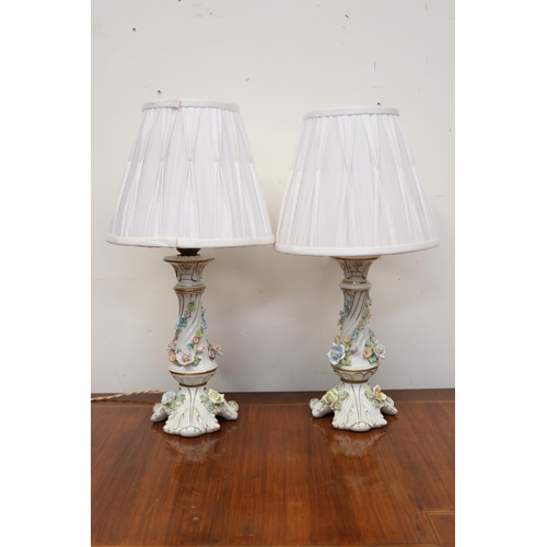Pair of German porcelain flower