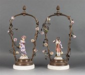 Pair of German porcelain gilt-
