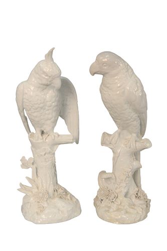 PAIR OF GERMAN PORCELAIN PARROTS