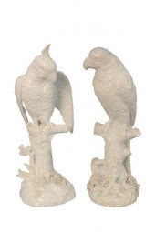 PAIR OF GERMAN PORCELAIN PARRO