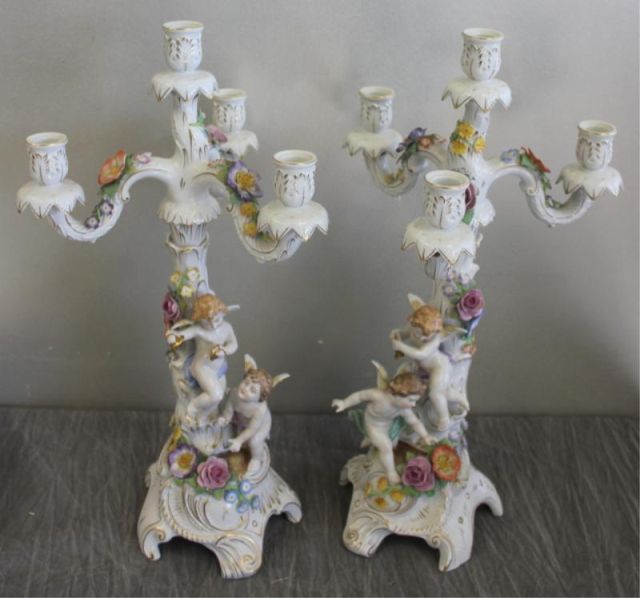 Pair of German Porcelain Putti