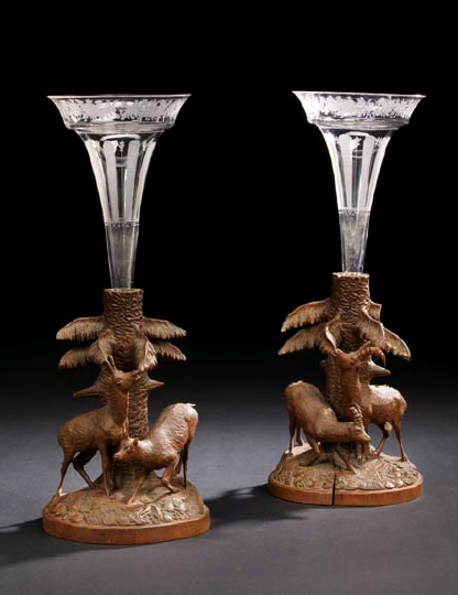 Pair of German Schwarzwald Carved