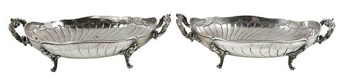 PAIR OF GERMAN SILVER SERVING