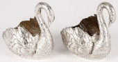 PAIR OF GERMAN SILVER SWAN FOR
