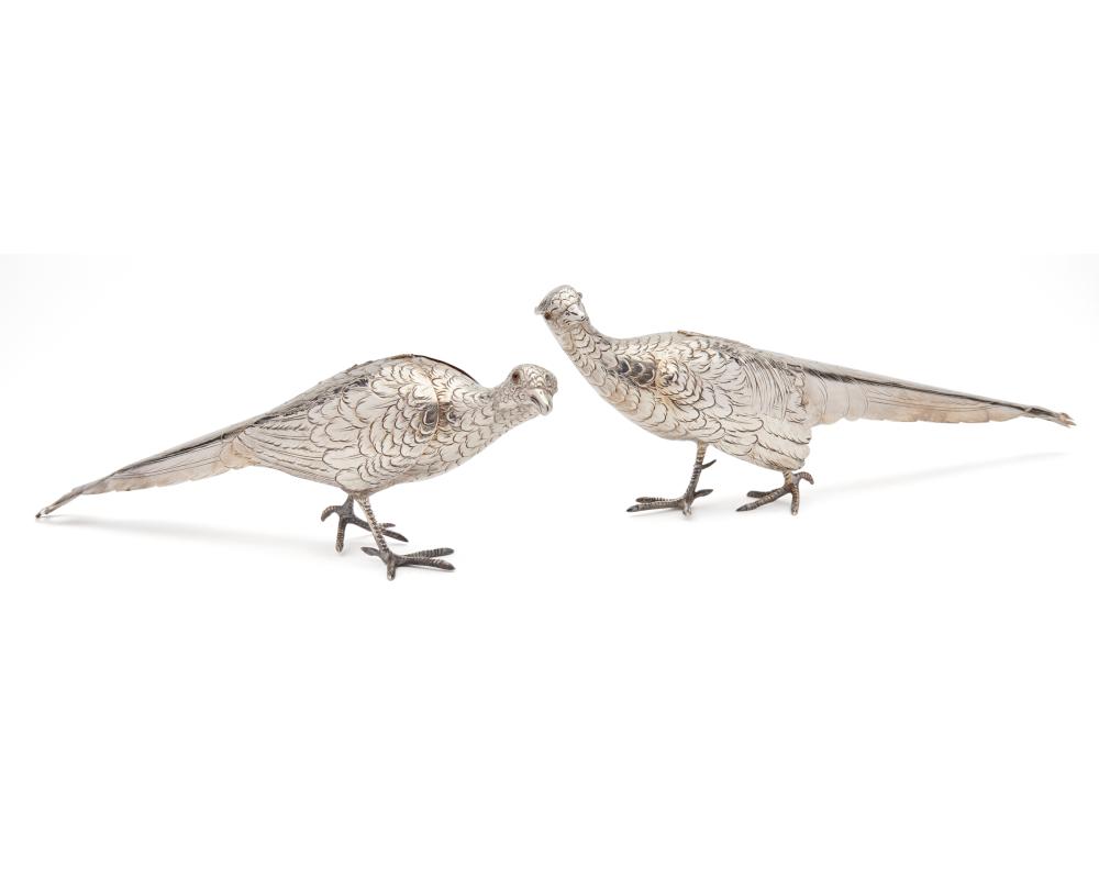 PAIR OF GERMAN SILVER TABLE
