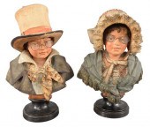 PAIR OF GERMAN TERRACOTTA BUST