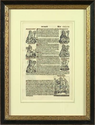 Pair of German Woodblock Manuscript