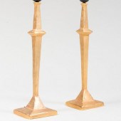 PAIR OF GIACOMETTI STYLE GILT-