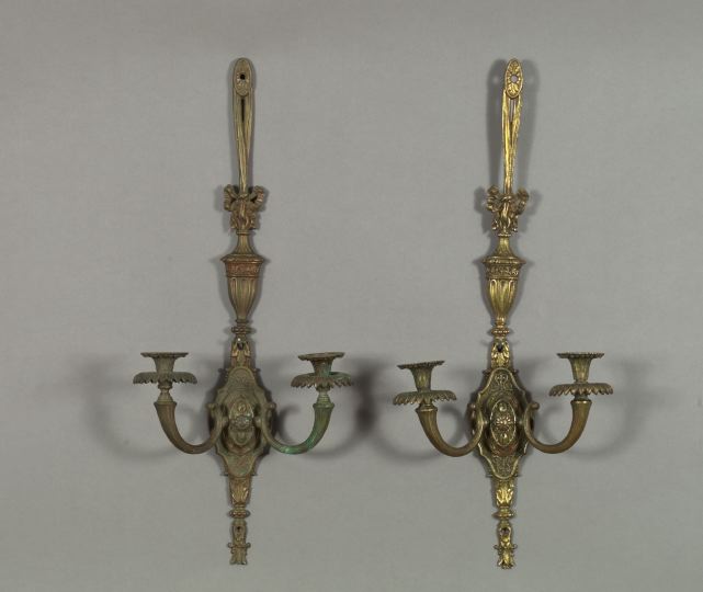 Pair of Gilded Brass Two-Light