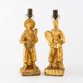 PAIR OF GILDED FIGURAL CHINOIS