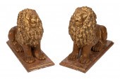 PAIR OF GILT AND PAINTED PLAST