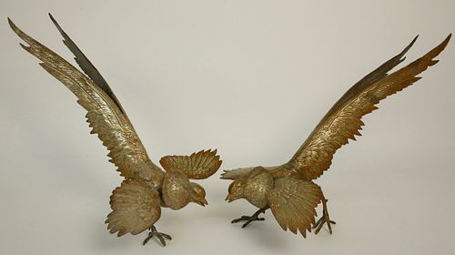 PAIR OF GILT BRASS MODELED