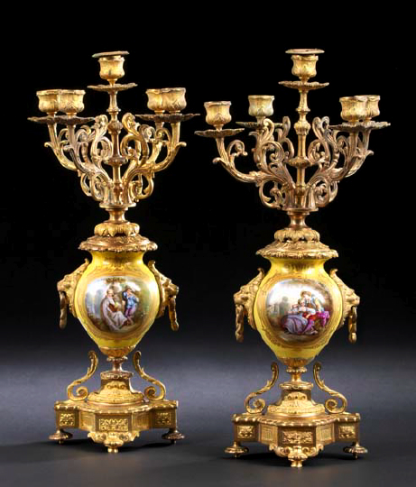 Pair of Gilt-Brass-Mounted Fond