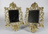 PAIR OF GILT BRASS WALL MIRROR