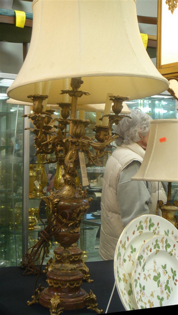 Pair of gilt bronze and marble