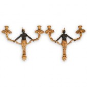 PAIR OF GILT BRONZE BLACKAMOOR