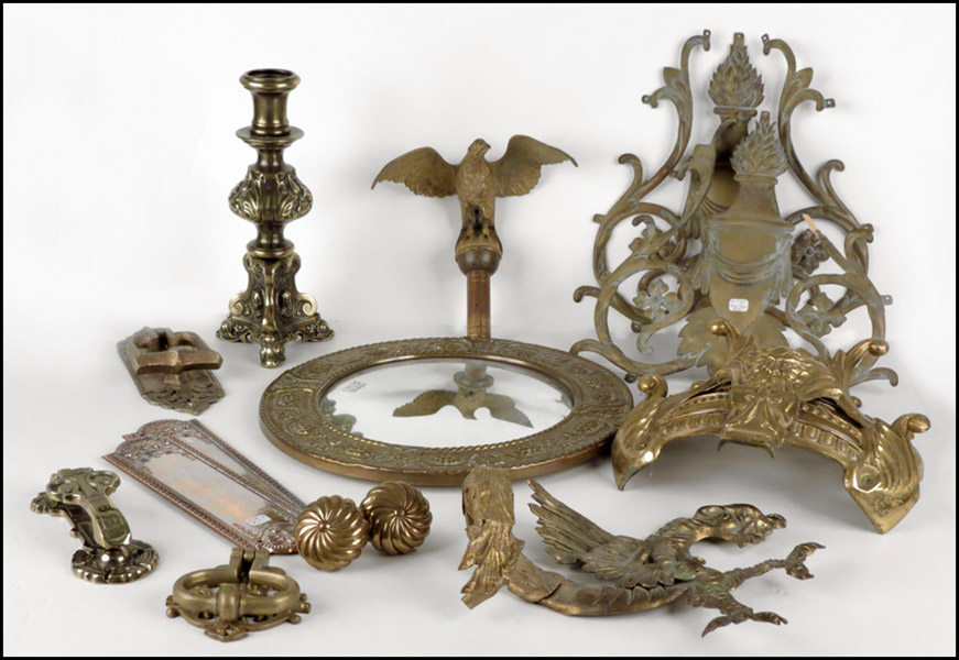 PAIR OF GILT BRONZE CHENETS.